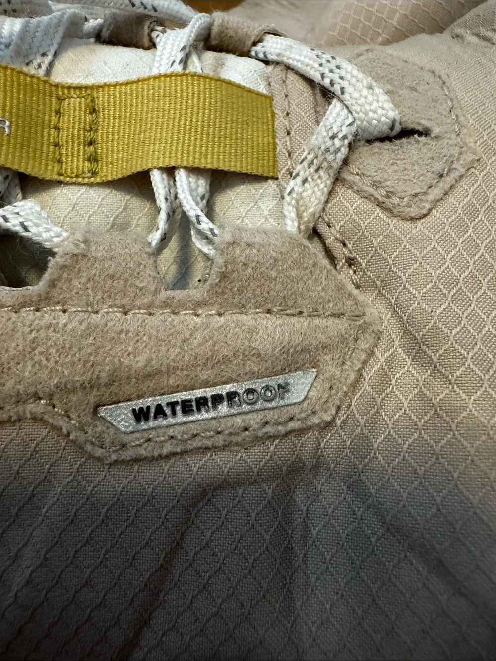 On Running Cloudrunner 2 Waterproof Women's Sneakers in Beige w mustard accents